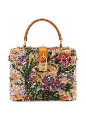 Dolce & Gabbana Dolce Box sequin-embellished tote bag - Orange