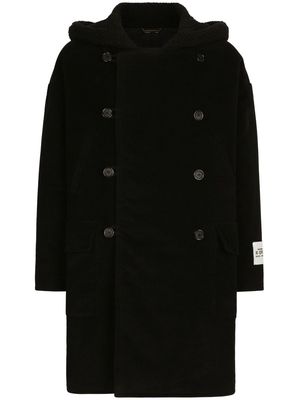 Dolce & Gabbana double-breasted cotton coat - Black