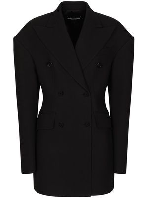 Dolce & Gabbana double-breasted crepe coat - Black