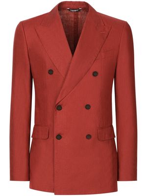Dolce & Gabbana double-breasted linen blazer - Red
