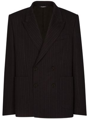 Dolce & Gabbana double-breasted pinstripe blazer - Black
