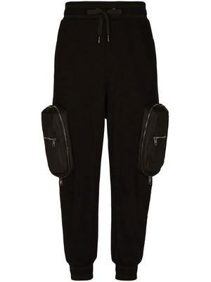 Dolce & Gabbana drawstring cotton-blend track pants - Black