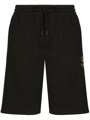 Dolce & Gabbana drawstring-waist cotton-blend track shorts - Black