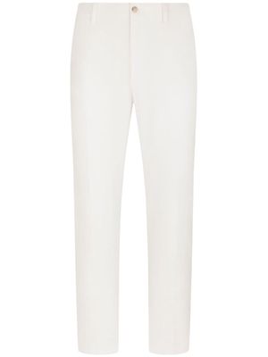 Dolce & Gabbana elasticated-waist cotton chinos - White