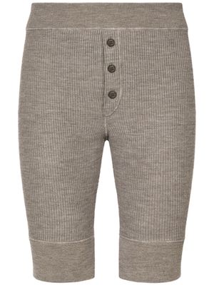 Dolce & Gabbana elasticated-waist ribbed-knit shorts - Grey