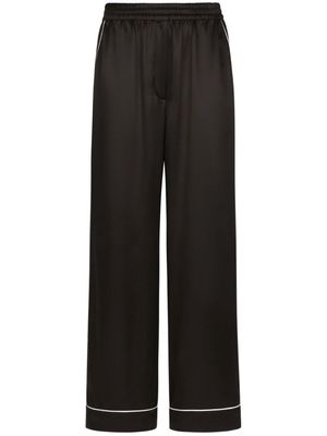 Dolce & Gabbana elasticated-waist silk palazzo trousers - Black