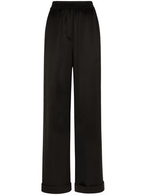 Dolce & Gabbana elasticated-waistband silk trousers - Black