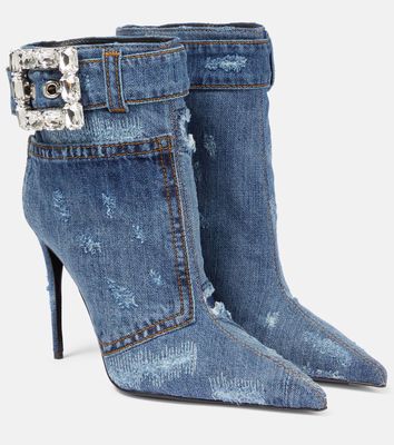 Dolce & Gabbana Embellished denim ankle boots