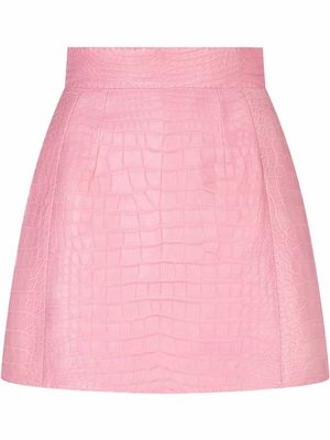 Dolce & Gabbana embossed A-line mini skirt - Pink
