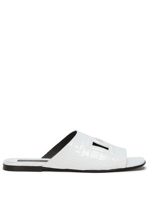 Dolce & Gabbana embossed-logo open-toe sandals - White