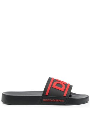 Dolce & Gabbana embossed-logo sliders - Black
