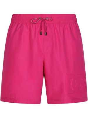 Dolce & Gabbana embossed-logo swimming shorts - Pink