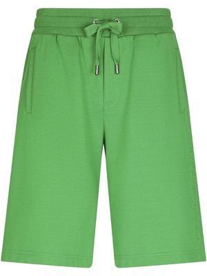 Dolce & Gabbana embossed-logo track shorts - Green
