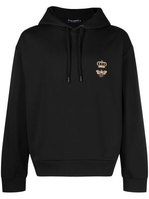 Dolce & Gabbana embroidered cotton hoodie - Black