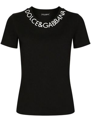 Dolce & Gabbana embroidered jersey T-shirt - Black