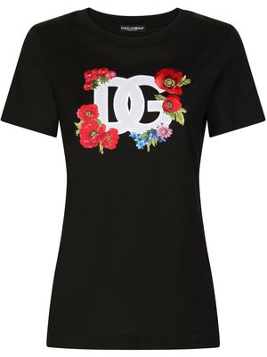 Dolce & Gabbana embroidered logo-patch T-shirt - Black