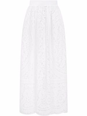 Dolce & Gabbana embroidered maxi skirt - White