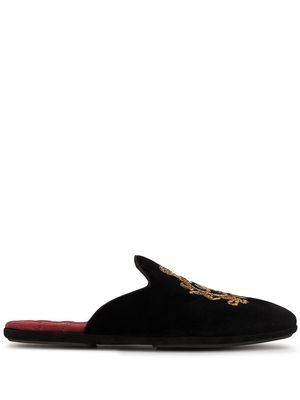 Dolce & Gabbana embroidered velvet slippers - Black