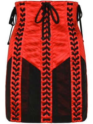 Dolce & Gabbana eyelet-detail corset miniskirt - Red