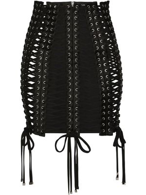 Dolce & Gabbana eyelet-embellished miniskirt - Black