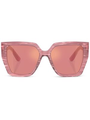 Dolce & Gabbana Eyewear abstract-print oversize-frame sunglasses - Pink