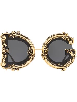 Dolce & Gabbana Eyewear Devotion round-frame sunglasses - Black