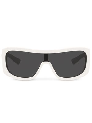 Dolce & Gabbana Eyewear DG Crossed shield-frame sunglasses - White