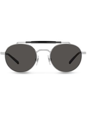 Dolce & Gabbana Eyewear Diagonal Cut pilot-frame sunglasses - Silver