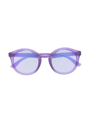 Dolce & Gabbana Eyewear glitter-detail round-frame sunglasses - Purple