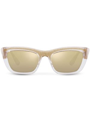 Dolce & Gabbana Eyewear glitter rectangle-frame sunglasses - Gold
