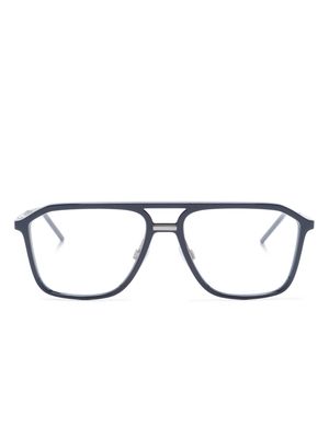 Dolce & Gabbana Eyewear logo-embossed pilot-frame glasses - Blue