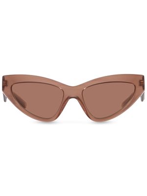 Dolce & Gabbana Eyewear logo-lettering cat-eye sunglasses - Brown