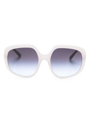 Dolce & Gabbana Eyewear logo-lettering oversized sunglasses - White