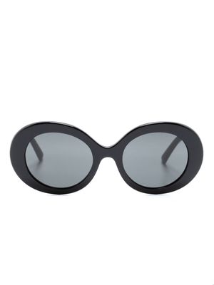 Dolce & Gabbana Eyewear Logo oval-frame sunglasses - Black