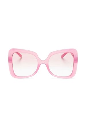 Dolce & Gabbana Eyewear logo-plaque oversize-frame sunglasses - Pink