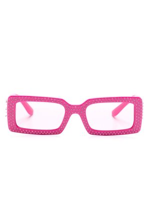 Dolce & Gabbana Eyewear logo-plaque rectangle-frame sunglasses - Pink