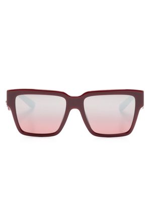 Dolce & Gabbana Eyewear logo-plaque rectangle-frame sunglasses - Red