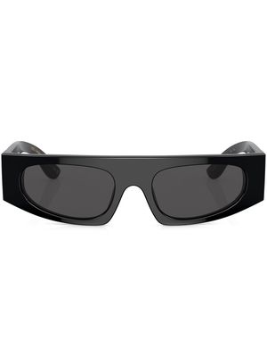 Dolce & Gabbana Eyewear logo-plaque rectangular-frame sunglasses - Black