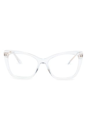 Dolce & Gabbana Eyewear logo-print cat-eye frame glasses - Gold