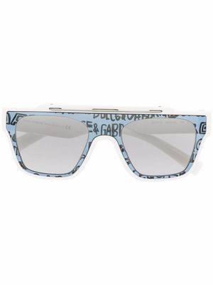 Dolce & Gabbana Eyewear logo-print frame sunglasses - White