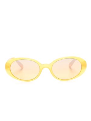 Dolce & Gabbana Eyewear logo-print oval-frame sunglasses - Yellow