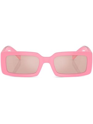 Dolce & Gabbana Eyewear logo-print rectangle-frame sunglasses - Pink