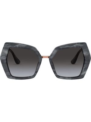 Dolce & Gabbana Eyewear marbled oversize sunglasses - Grey