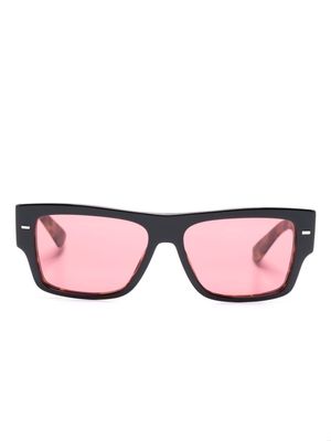 Dolce & Gabbana Eyewear matte-effect rectangle-frame sunglasses - Brown