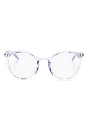 Dolce & Gabbana Eyewear monogram-plaque round-frame glasses - Purple