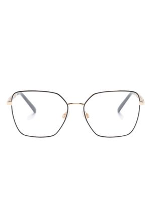 Dolce & Gabbana Eyewear monogram-plaque square-frame glasses - Gold