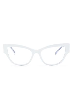 Dolce & Gabbana Eyewear New Print cat-eye glasses - White