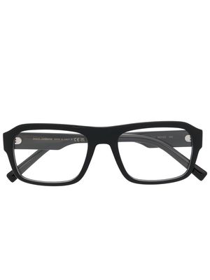 Dolce & Gabbana Eyewear patterned square-frame glasses - Black