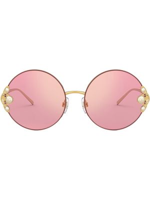 Dolce & Gabbana Eyewear pearl-embellished round-frame sunglasses - Pink