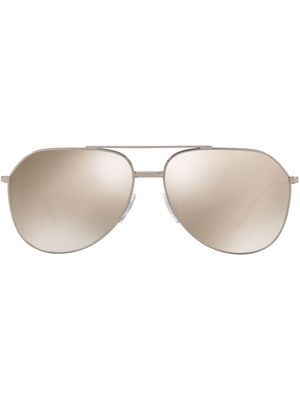 Dolce & Gabbana Eyewear pilot-frame logo sunglasses - Gold